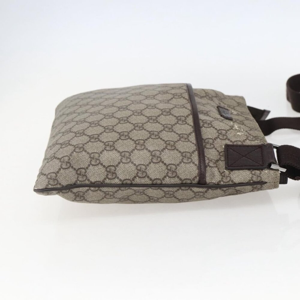 GUCCI GG Supreme Shoulder Bag PVC Beige Silver Auth 151520 - Picture 6 of 16